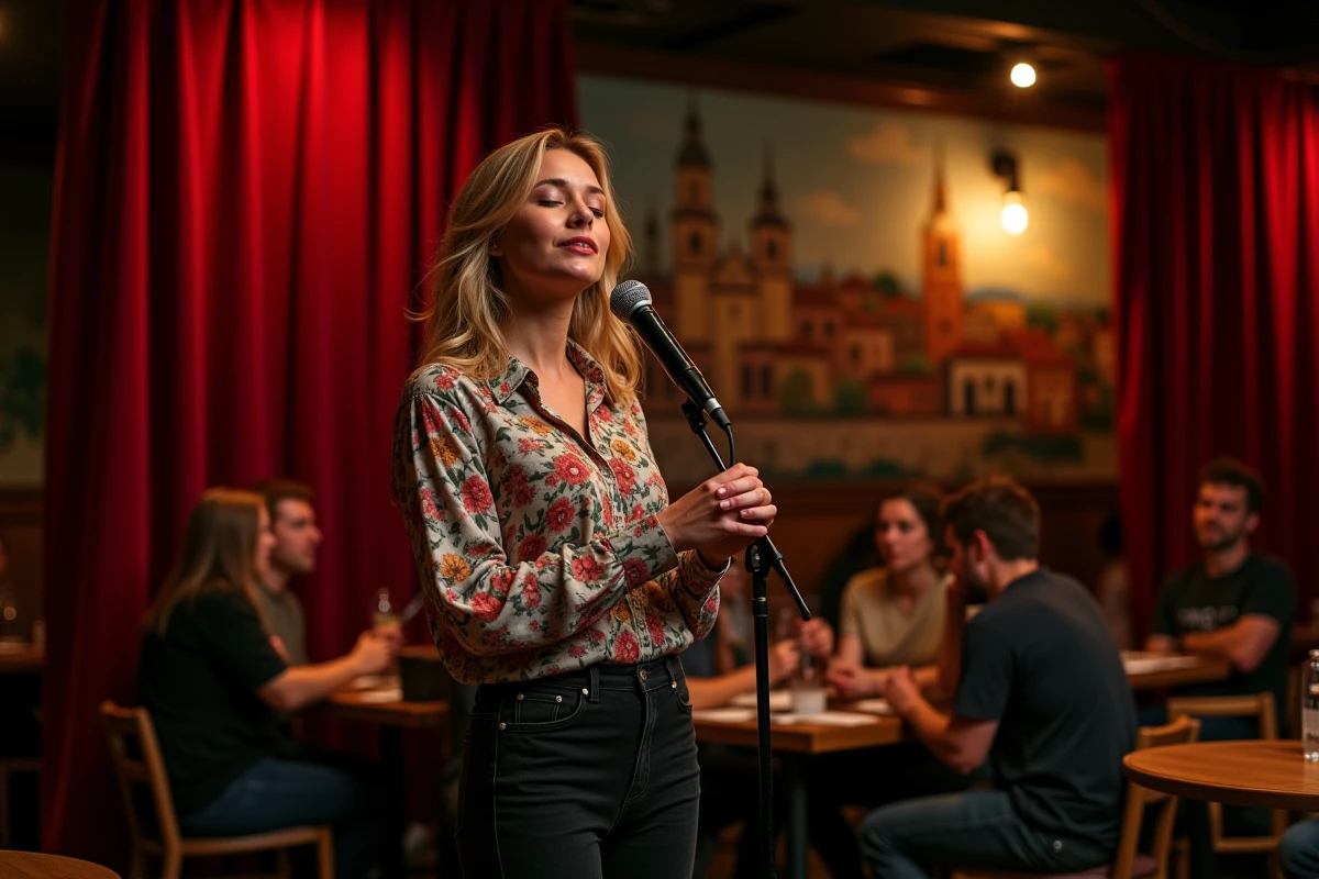 Chanteuse en solo lors d