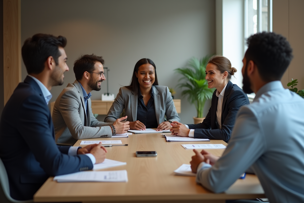Groupe de professionnels en formation en réunion
